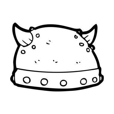 siyah beyaz çizgi film viking kask