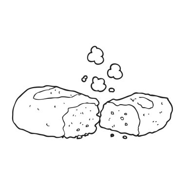 siyah beyaz çizgi film ekmek