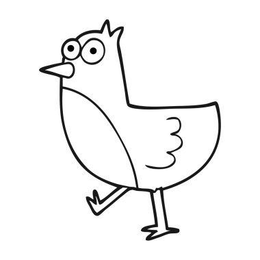 siyah beyaz çizgi film kuş