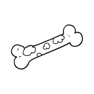 siyah beyaz çizgi film küflü eski kemik