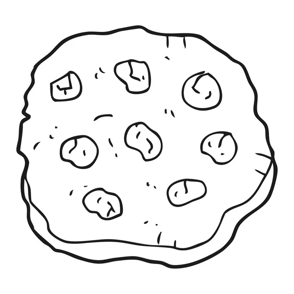 Zwart-wit cartoon cookie — Stockvector