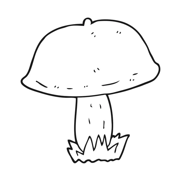 Champignon dessin animé noir et blanc — Image vectorielle