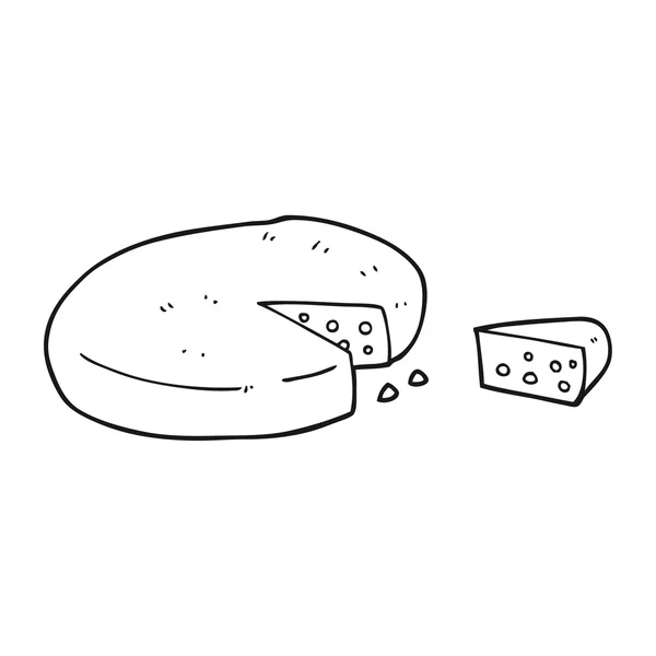 Queso de dibujos animados blanco y negro — Archivo Imágenes Vectoriales