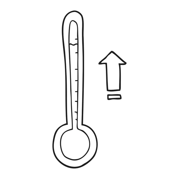 Preto e branco cartoon crescente temperatura — Vetor de Stock