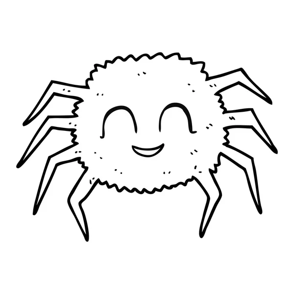 Araña de dibujos animados en blanco y negro — Archivo Imágenes Vectoriales