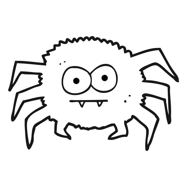 Black and white cartoon spider — Stock Vector