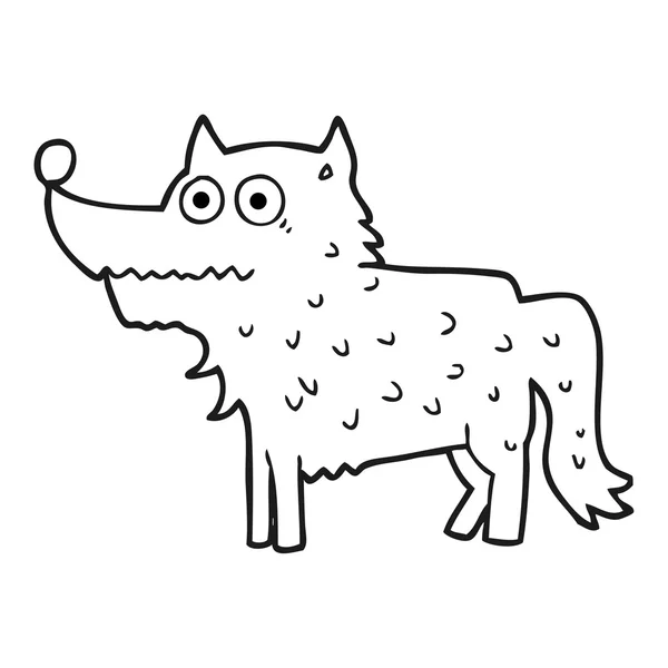 Perro de dibujos animados blanco y negro — Archivo Imágenes Vectoriales