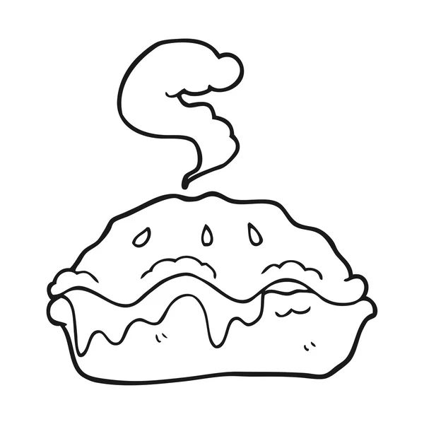 Preto e branco cartoon Quente torta — Vetor de Stock