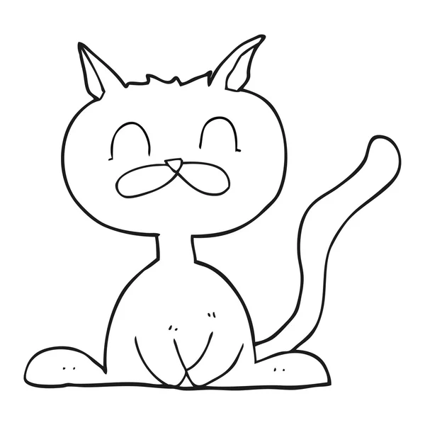 Черно-белый мультяшный кот — стоковый вектор