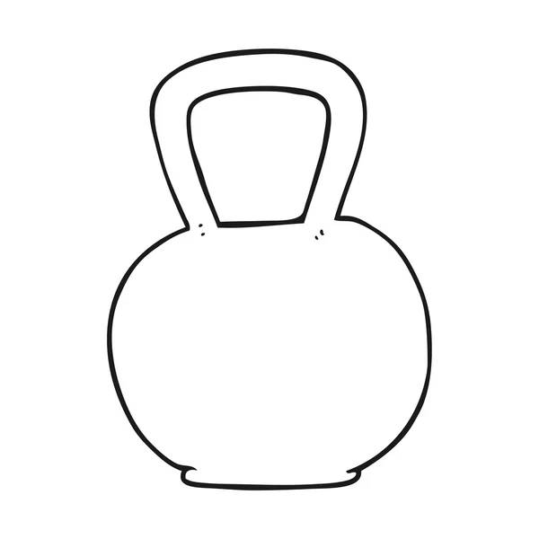 Fekete-fehér rajzfilm kettle bell — Stock Vector