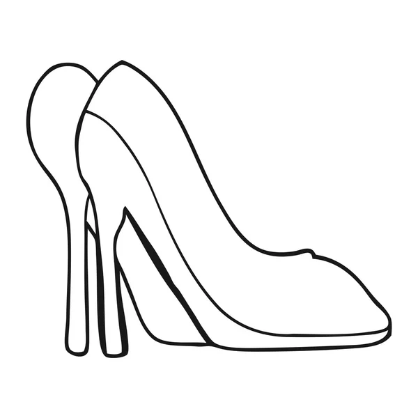 Sepatu hak tinggi kartun hitam dan putih - Stok Vektor