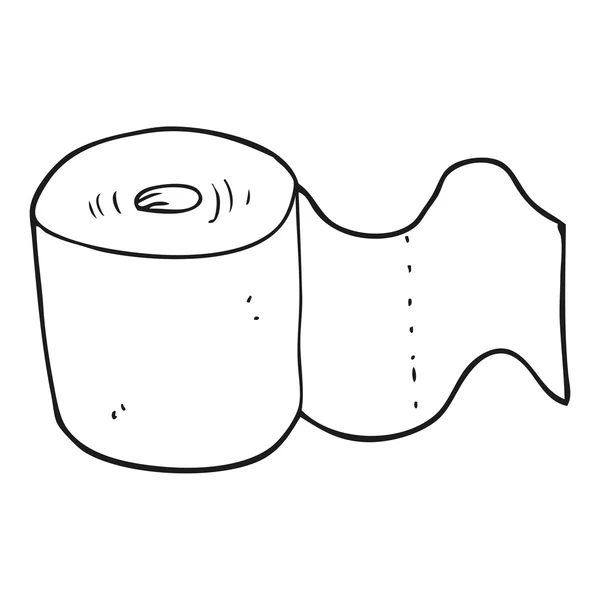 Schwarz-weiße Cartoon-Toilettenrolle — Stockvektor