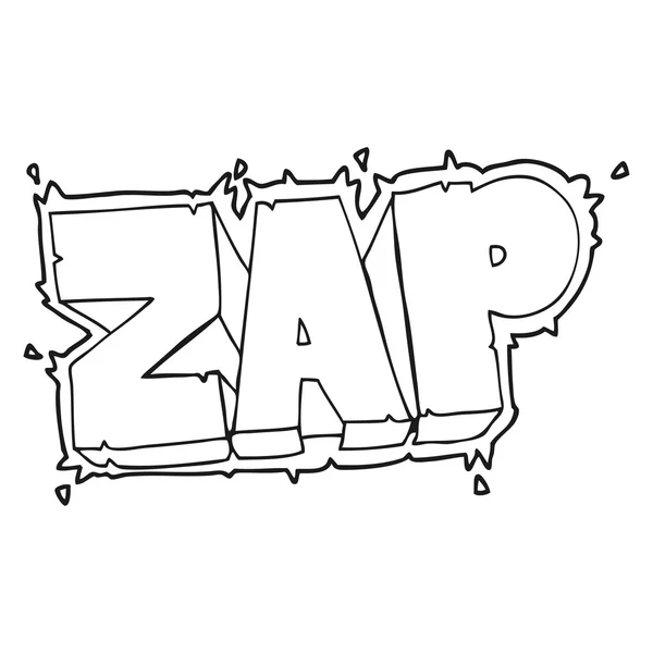 Noir et blanc dessin animé zap symbole — Image vectorielle