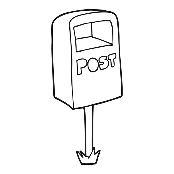 Zwart-wit cartoon postbus — Stockvector