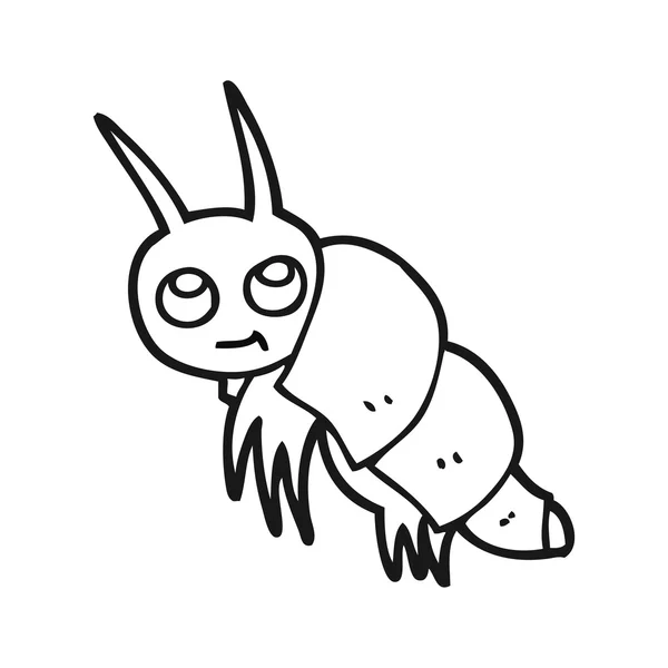 Noir et blanc dessin animé petit bug — Image vectorielle