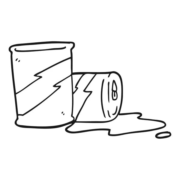 Latas de refrescos de dibujos animados en blanco y negro — Vector de stock