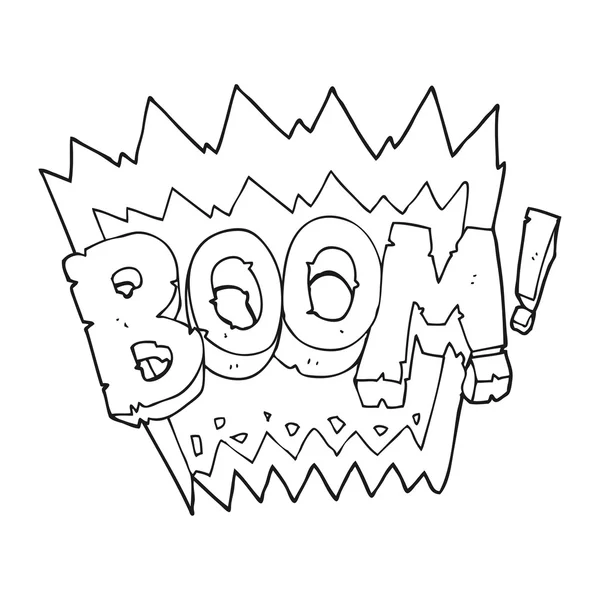 Noir et blanc dessin animé boom symbole — Image vectorielle