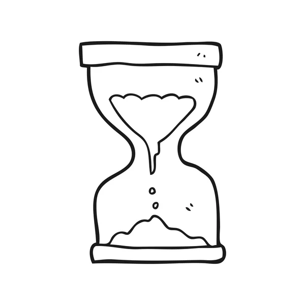 Svartvita tecknade sand timer timglas — Stock vektor