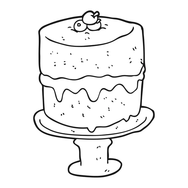 Black and white cartoon cake — Stock Vector