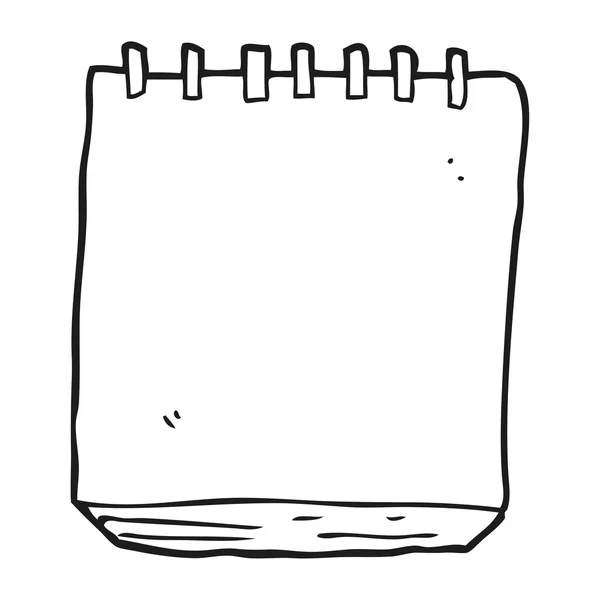 Bloc de notas de dibujos animados en blanco y negro — Vector de stock