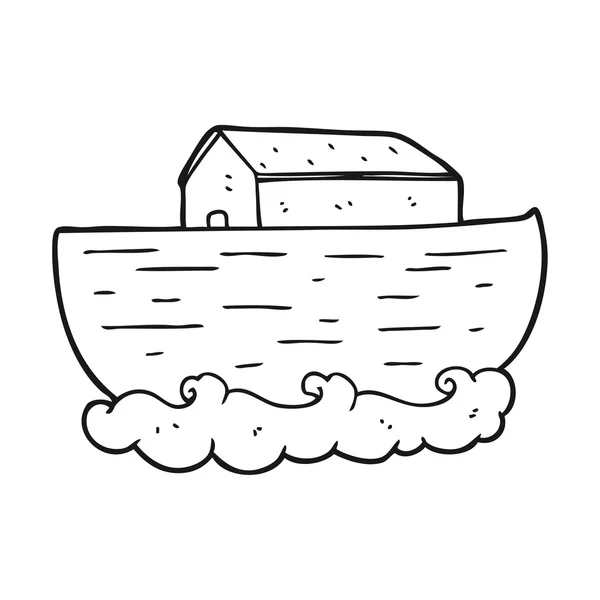 Fekete-fehér rajzfilm Noé bárkája — Stock Vector