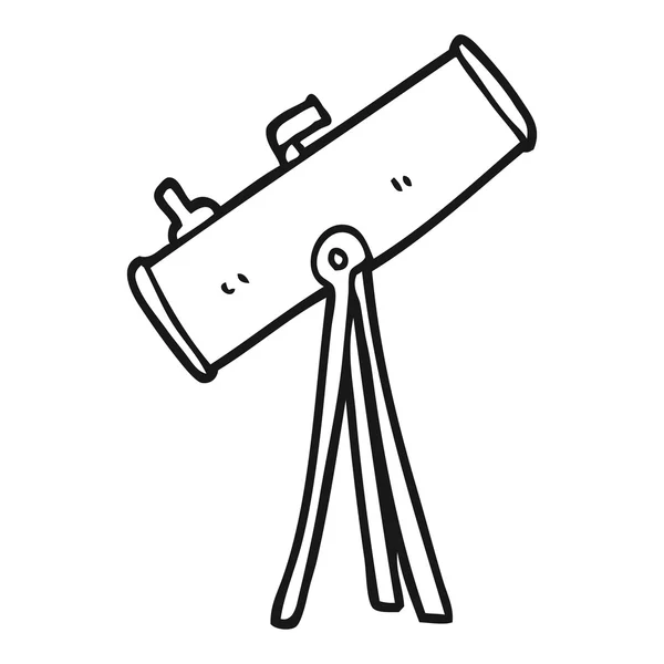 Telescópio cartoon preto e branco —  Vetores de Stock