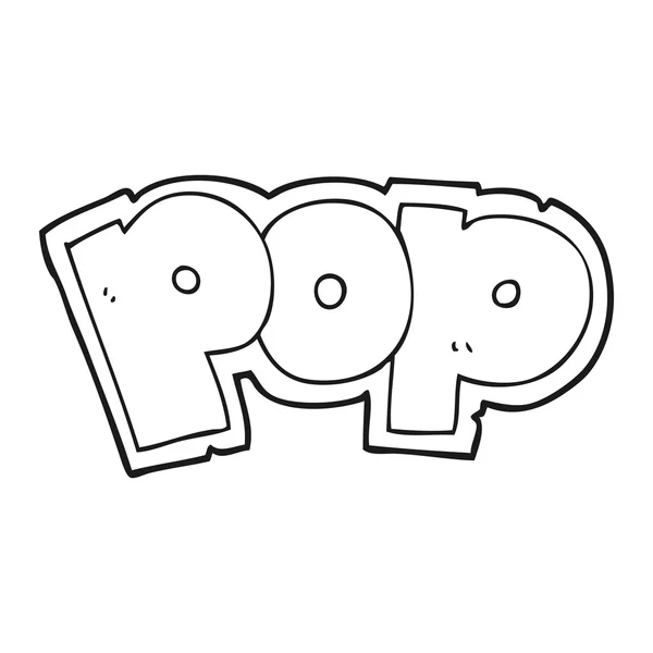 Simbolo pop cartone animato in bianco e nero — Vettoriale Stock