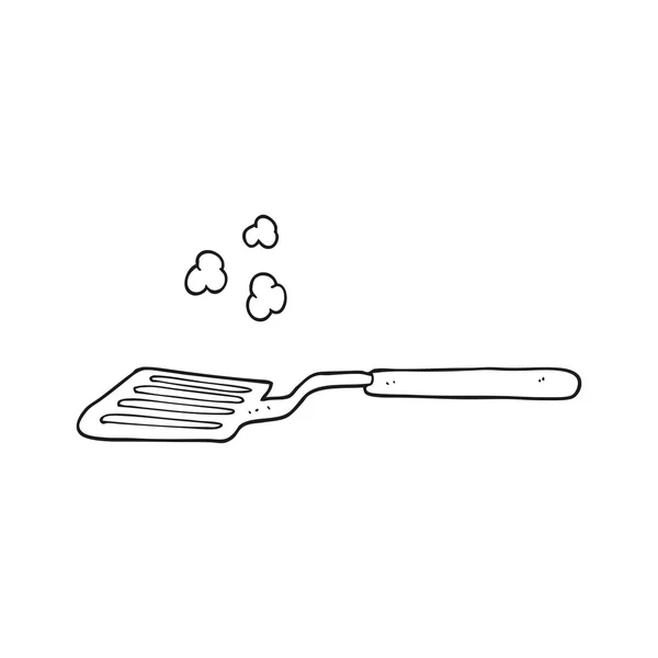 Siyah beyaz çizgi film spatula — Stok Vektör
