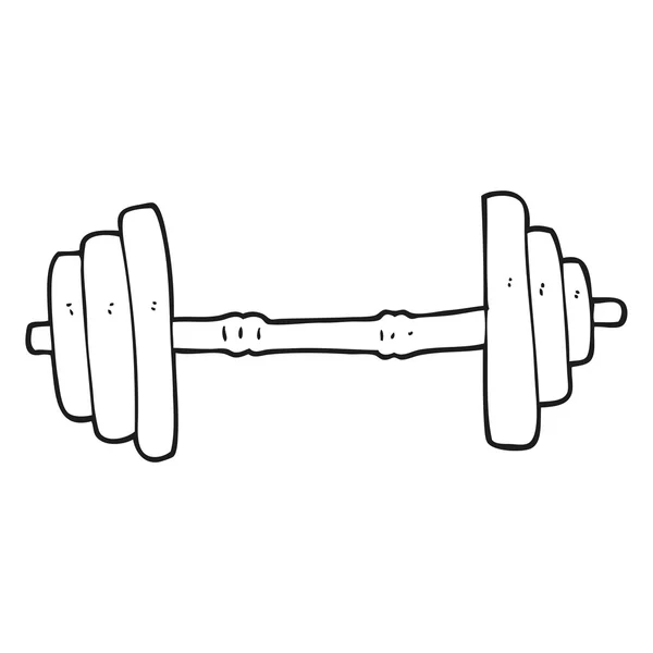 Black and white cartoon barbell — Stock Vector