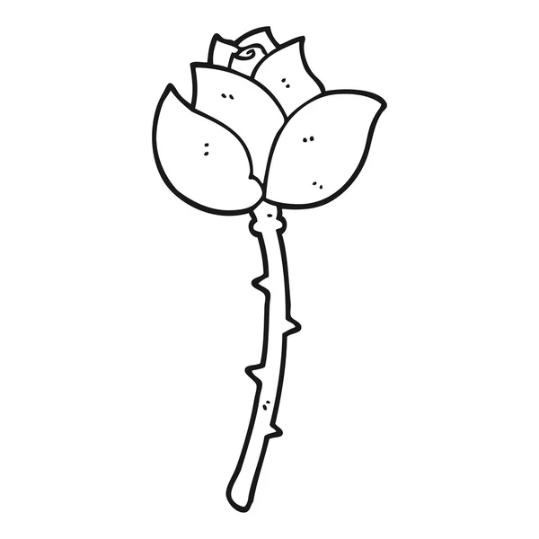 黑色和白色卡通玫瑰 — 图库矢量图片