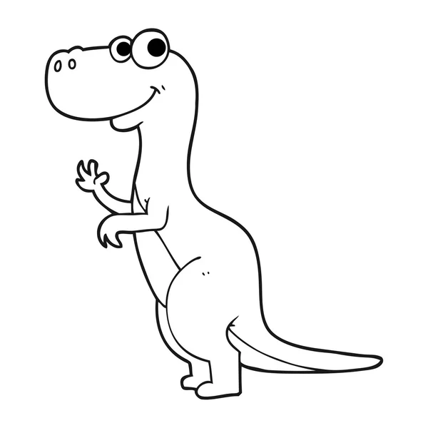 Czarno-biały rysunek dinozaura — Wektor stockowy