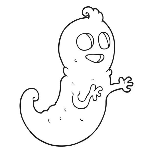 Zwart-wit cartoon ghost — Stockvector