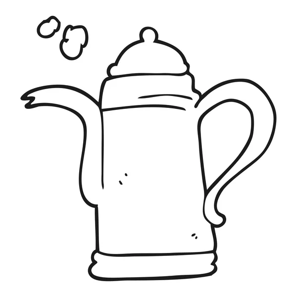 Černobílou karikaturu kávové konvice — Stockový vektor
