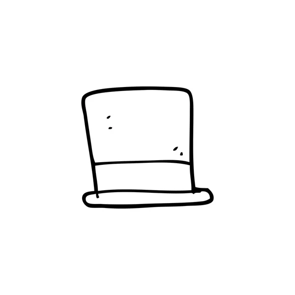 Sombrero de la tapa de dibujos animados en blanco y negro — Vector de stock