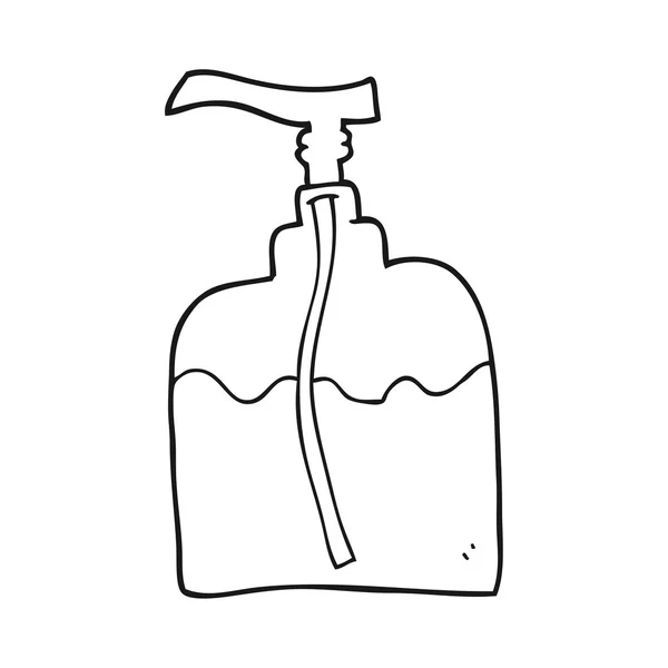 Czarno-biały rysunek butelka pump — Wektor stockowy