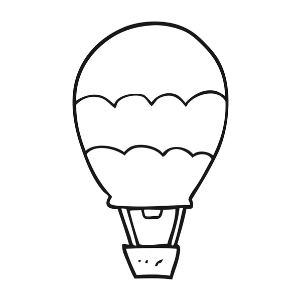 Schwarz-weißer Cartoon-Heißluftballon — Stockvektor