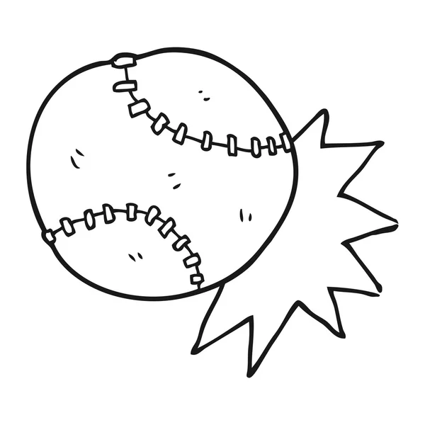 Schwarz-weißer Cartoon-Baseballball — Stockvektor