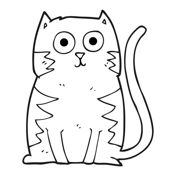 Gato de dibujos animados blanco y negro — Vector de stock