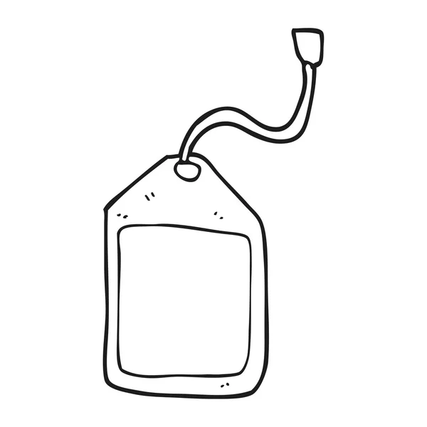 Étiquette de bagage dessin animé noir et blanc — Image vectorielle