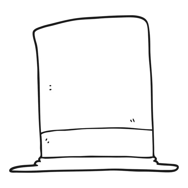 Siyah beyaz çizgi film üst şapka — Stok Vektör