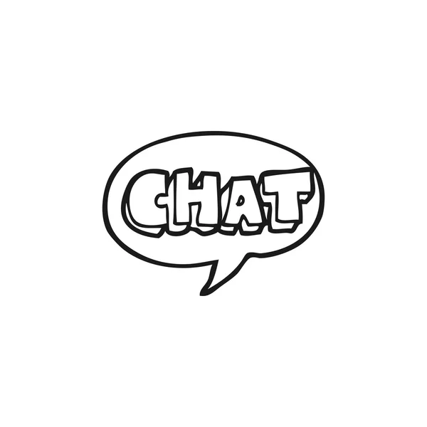 Fekete-fehér rajzfilm chat szimbólum — Stock Vector
