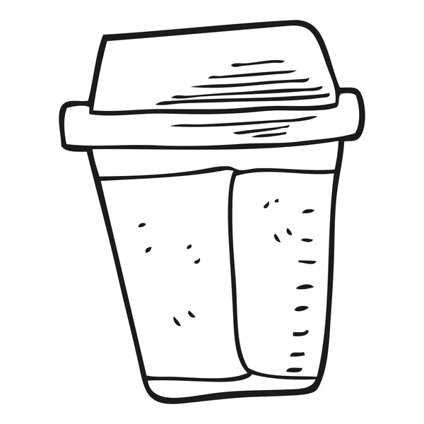 Zwart-wit cartoon koffie — Stockvector