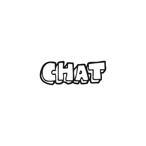 Blanco y negro de dibujos animados símbolo de chat — Vector de stock