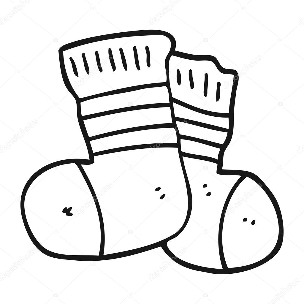 Black and white cartoon socks Stock Vector Image by ©lineartestpilot ...