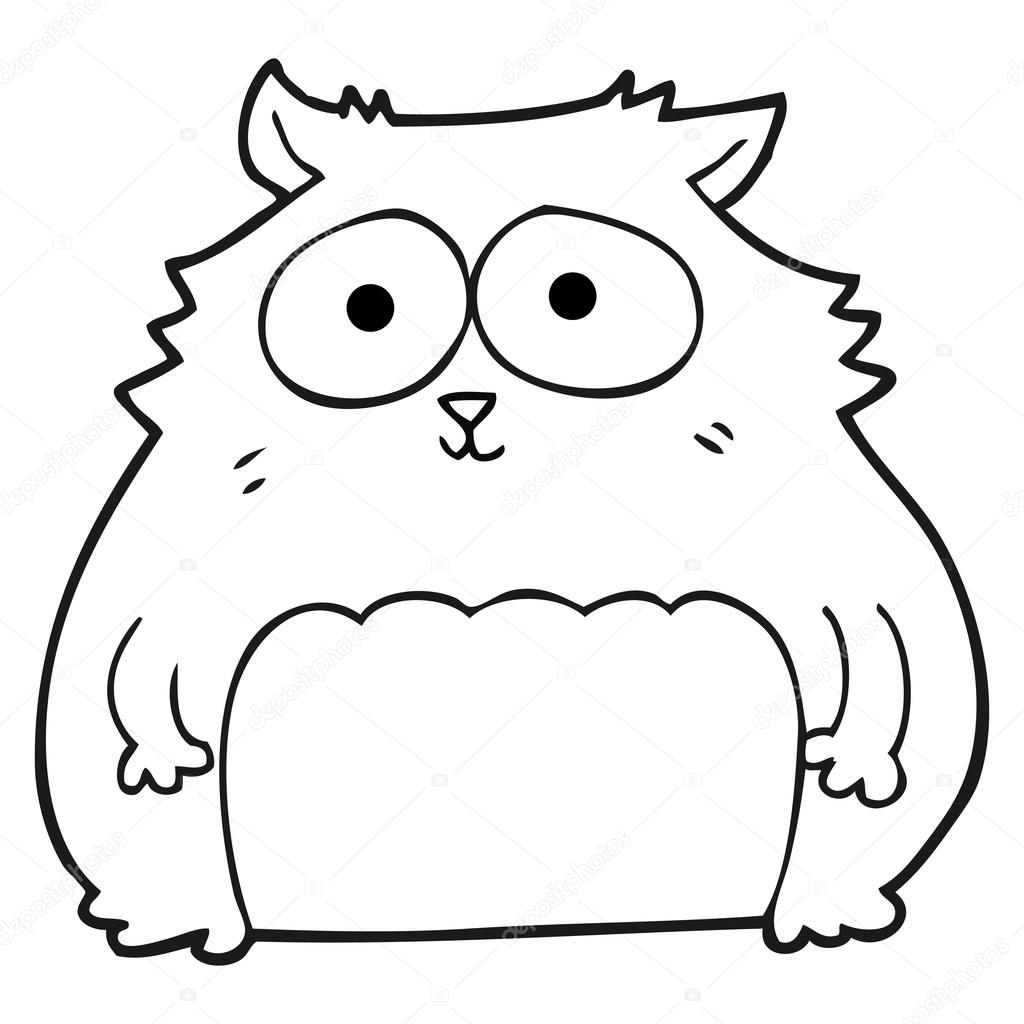 Chat Noir Et Blanc Dessin Animé Image Vectorielle