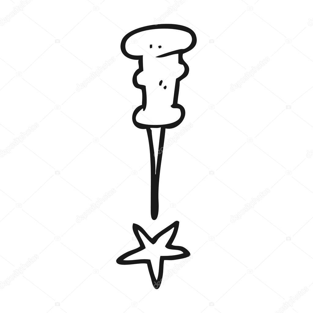 Black and white cartoon office tack Stock Vector Image by