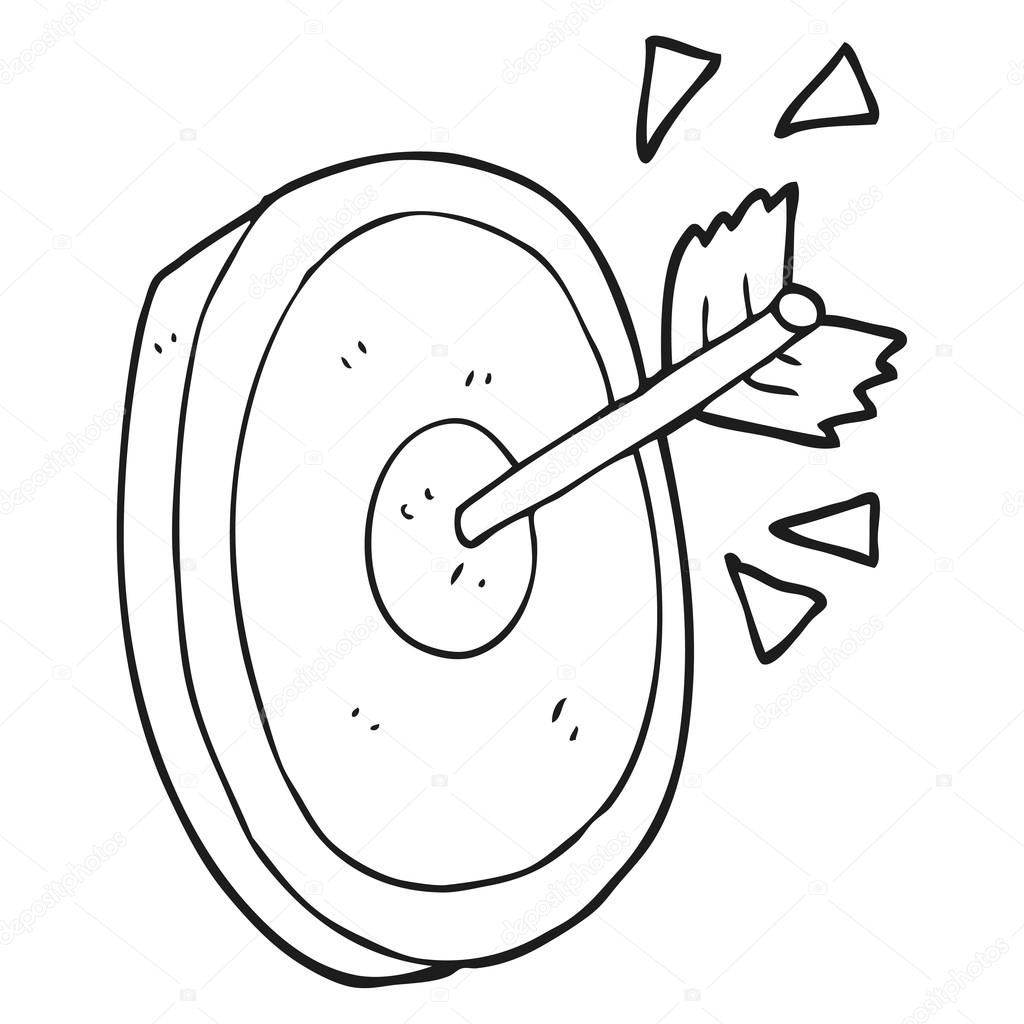 Noir Et Blanc Fleche De Dessin Anime Frapper Cible Image Vectorielle Par Lineartestpilot C Illustration Noir Et Blanc Fleche De Dessin Anime Frapper Cible Image Vectorielle Par Lineartestpilot C Illustration
