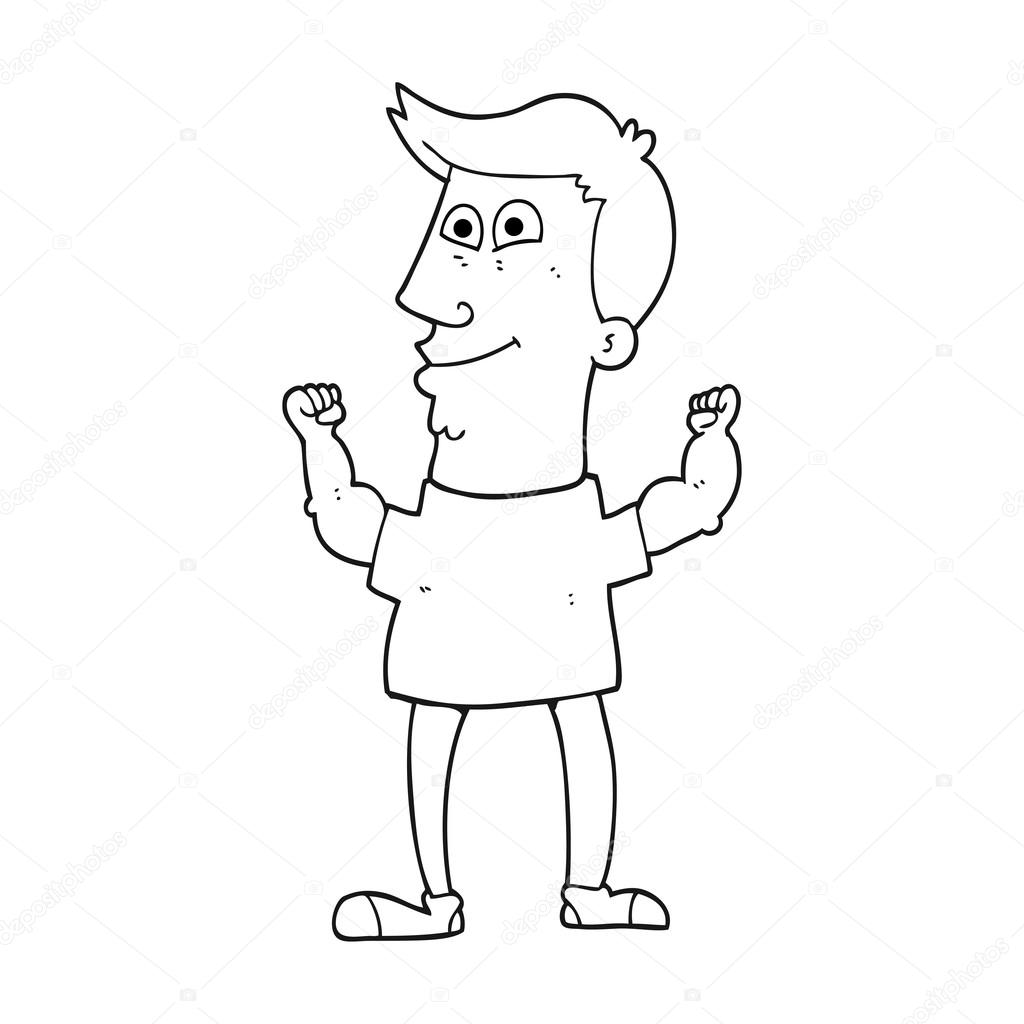 Dessiné   main levée l homme cél¨bre dessin animé noir et blanc — Vecteur par lineartestpilot