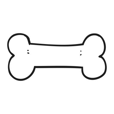 siyah beyaz çizgi film kemik