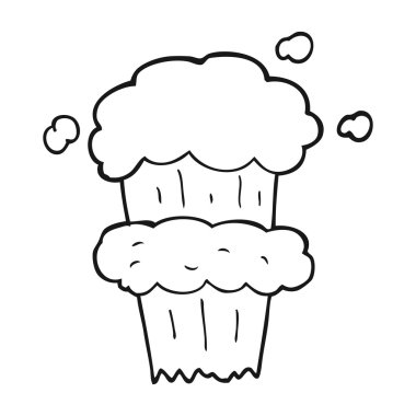 siyah ve beyaz karikatür duman patlama